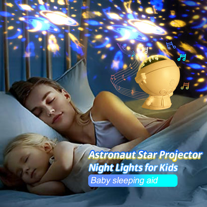 Luz Nocturna Astronauta | Proyector de Estrellas para Habitación y Regalos